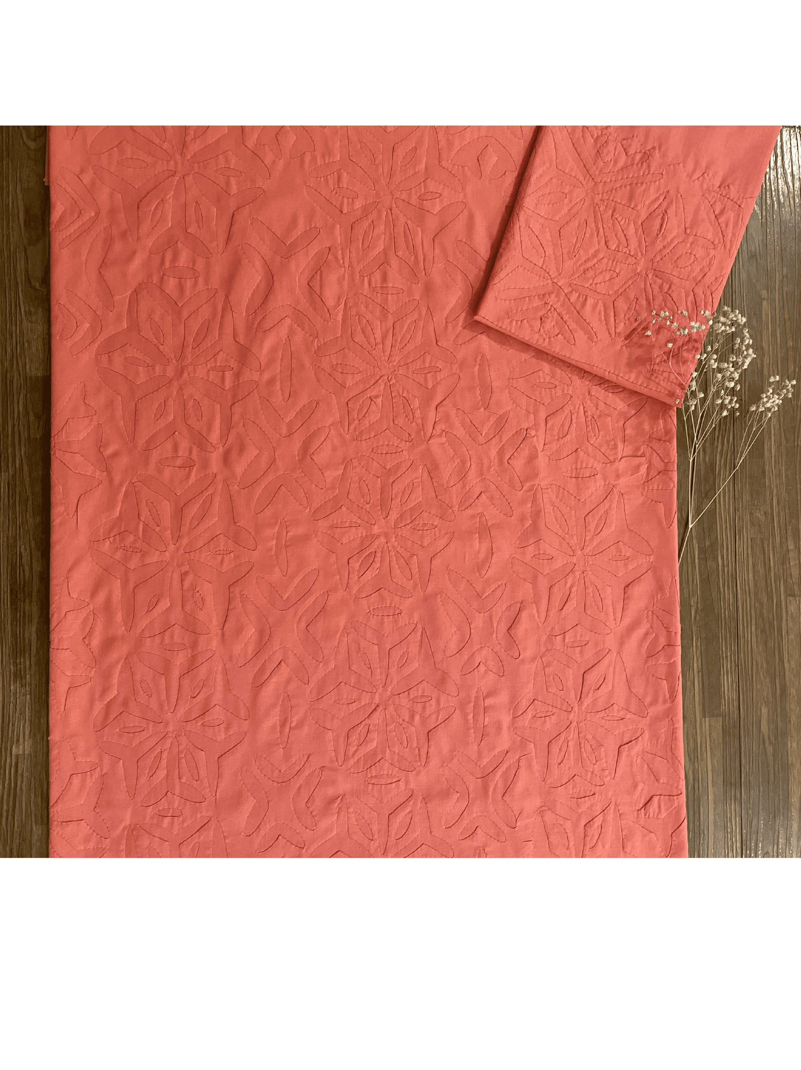 2 PIECE - UNSTITCHED APPLIQUE LAWN COTTON SUIT (DF-07) - Image 2
