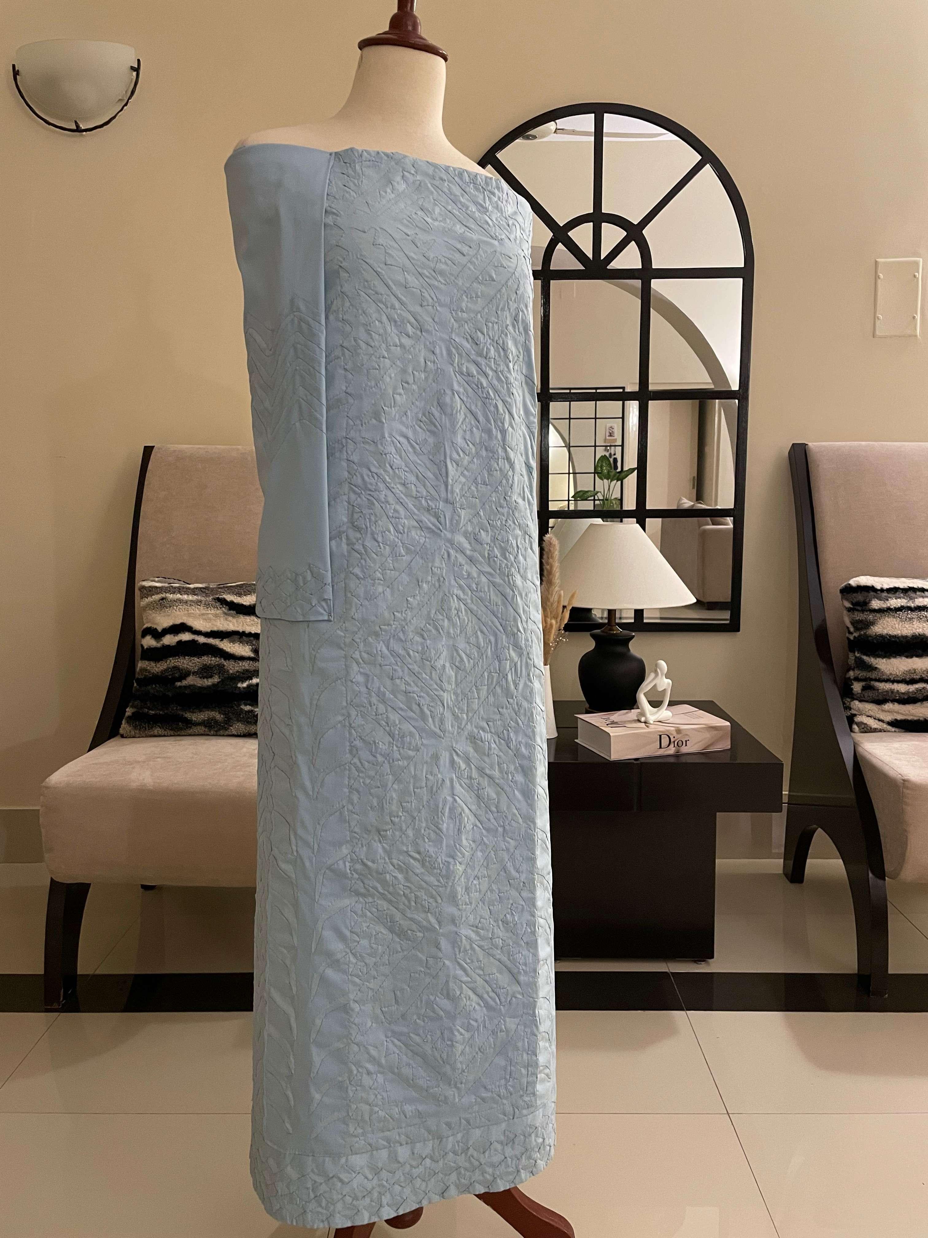 2 PIECE - UNSTITCHED APPLIQUE LAWN COTTON SUIT (DF-14)