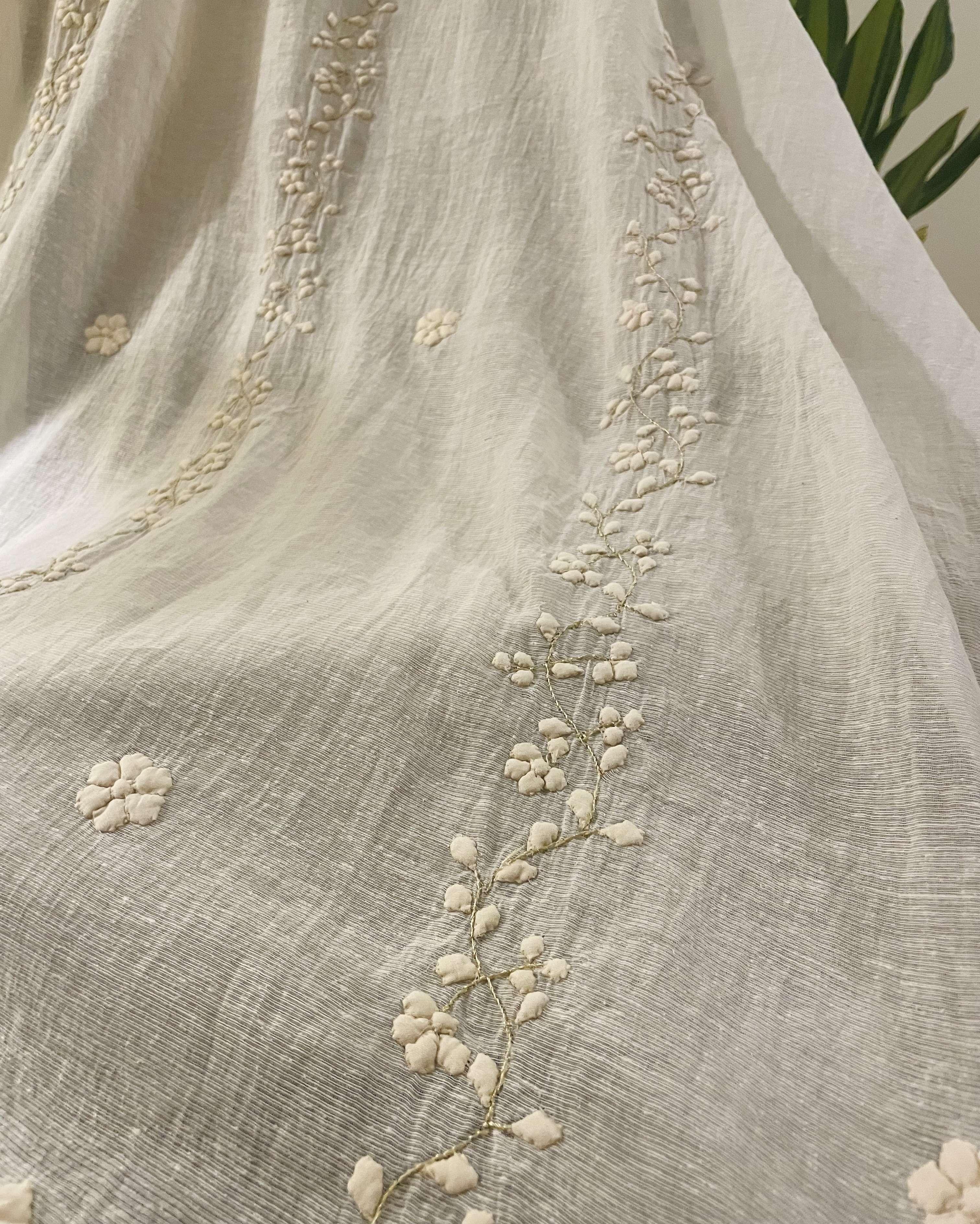 APPLIQUE PATTI WORK DUPPTA WITH EMBROIDERY (AE-03) - Image 3