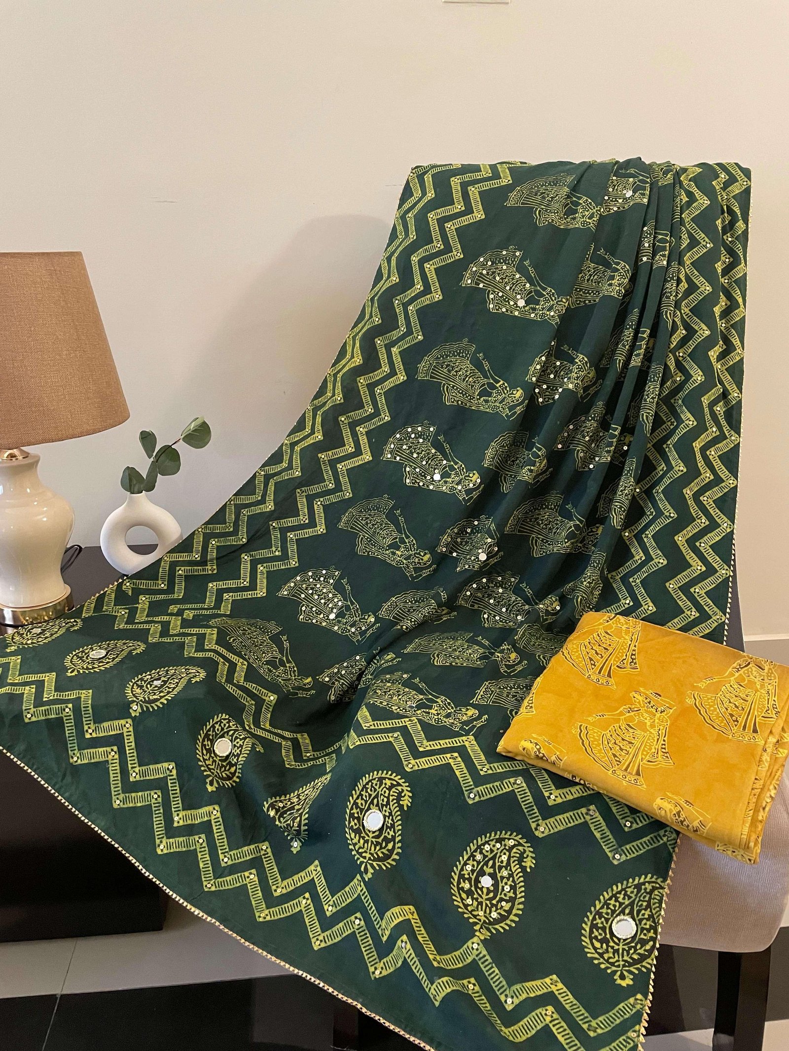 UNSTITCHED AJRAK SHIRT & DUPPTA (CN-02)