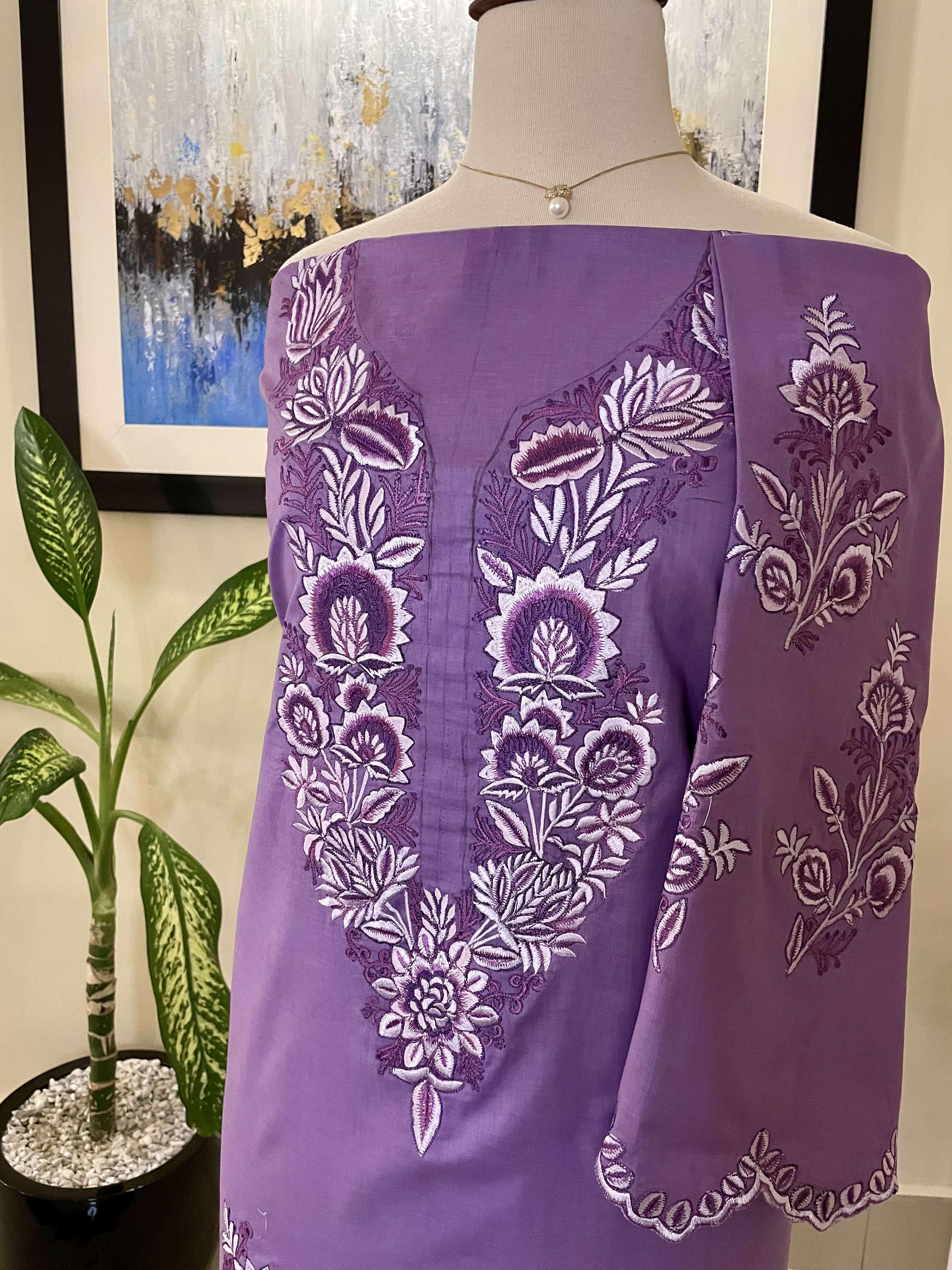 Purple Embroidered Suit
