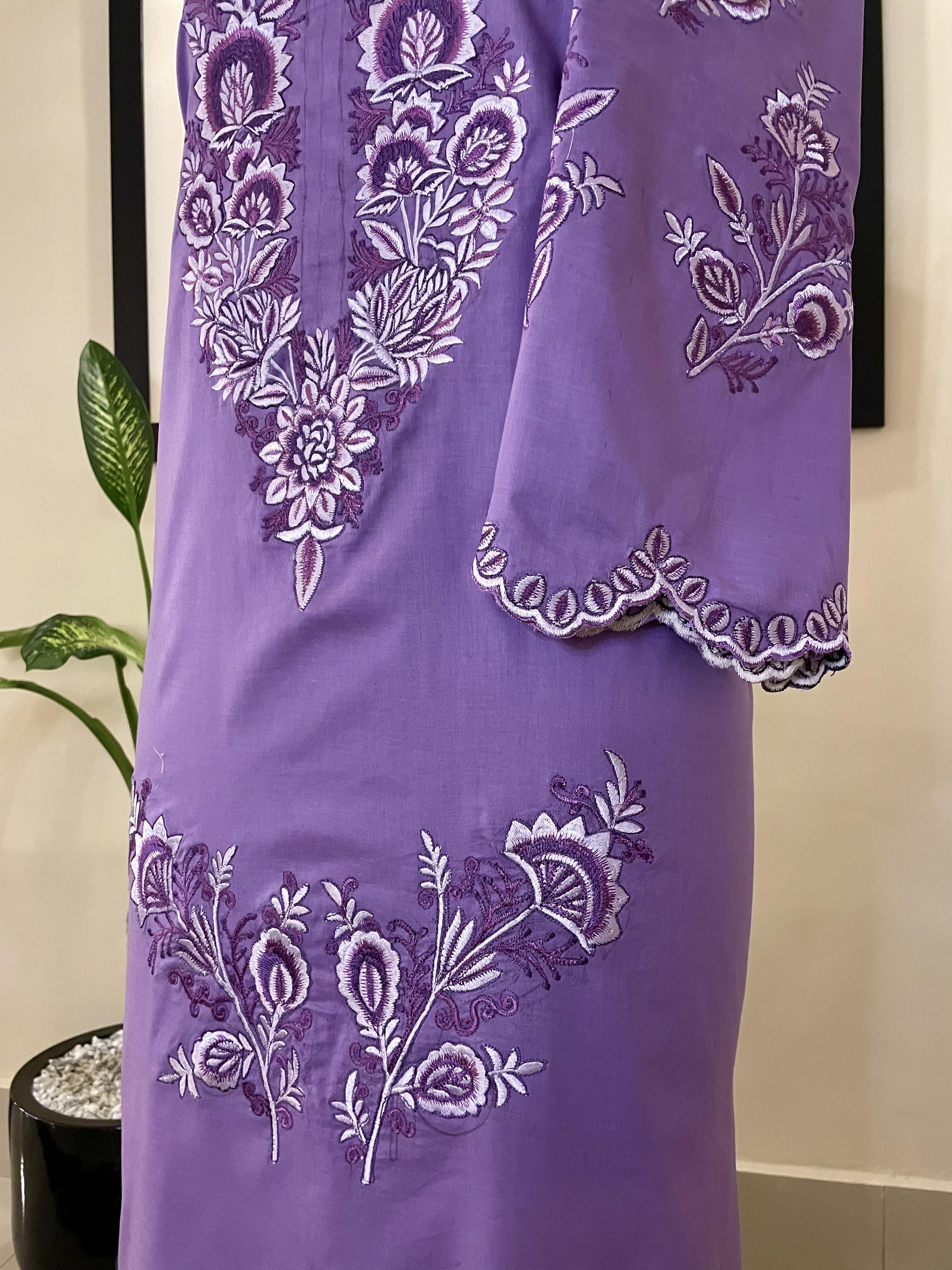 Purple Embroidered Suit