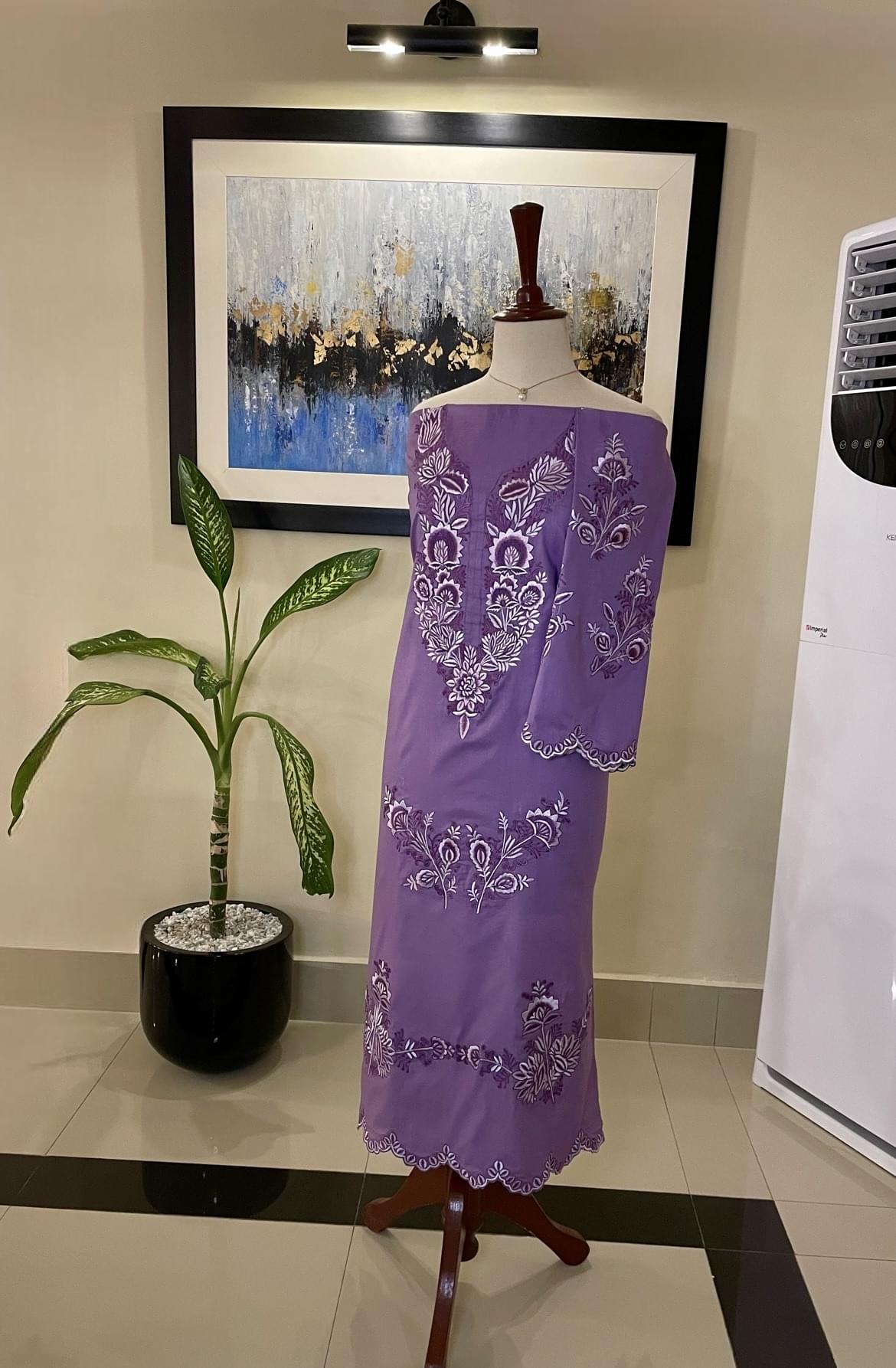 Purple Embroidered Suit