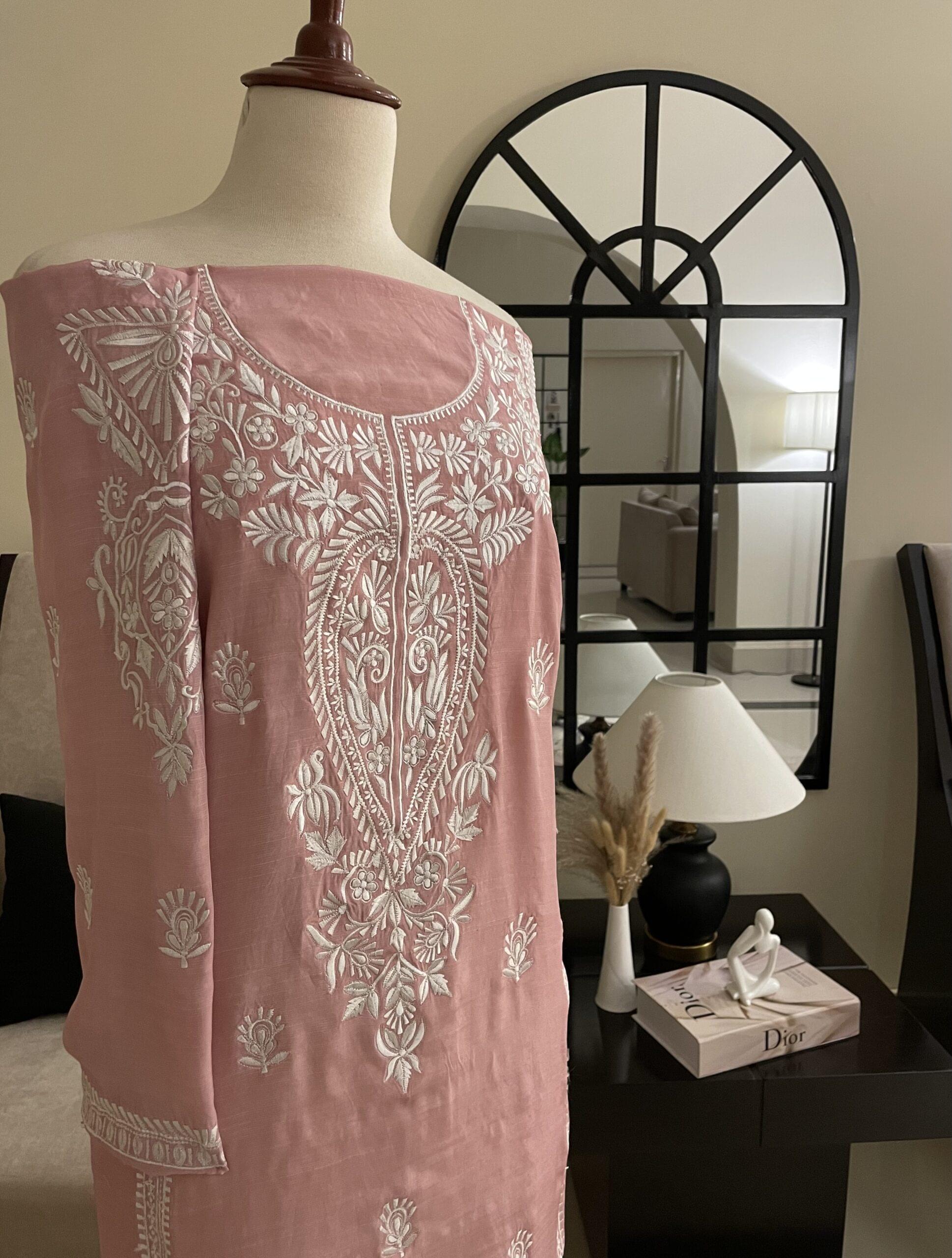 UNSTITCHED EMBROIDERED SHIRT & TROUSER (FD-09) - Image 4