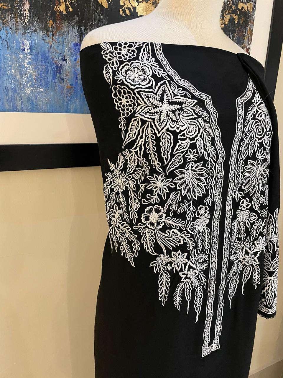 UNSTITCHED EMBROIDERED SHIRT & TROUSER (FD-17) - Image 4