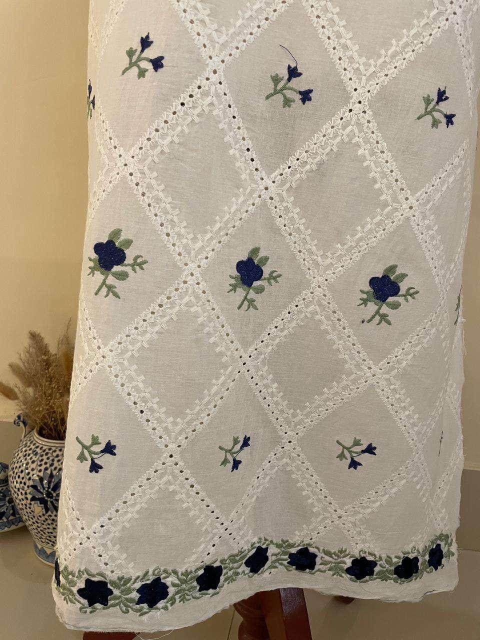 SEMI-STITCHED EMBROIDERED CHIKANKARI SHIRT & TROUSER (FD-19) - Image 4